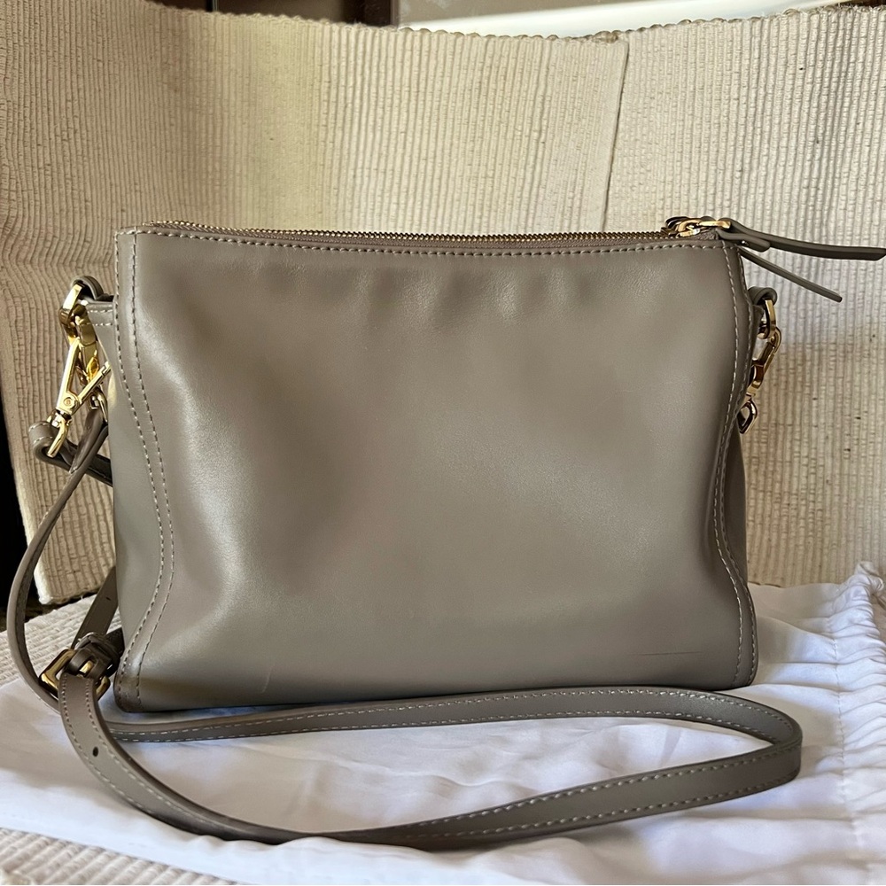 Quince Italian Leather Triple Compartment Crossbody in Mink